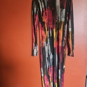 Elegant Multicolor Long Sleeve Dress